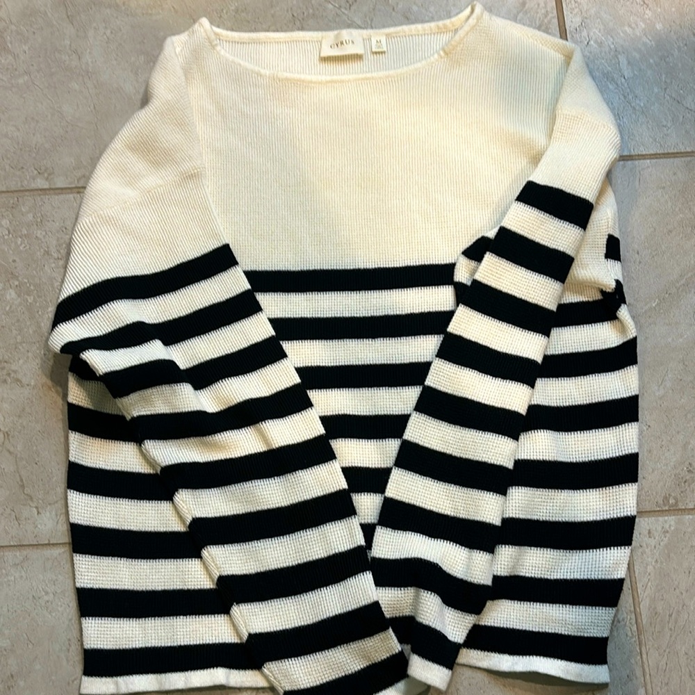 White striped sweater size Medium